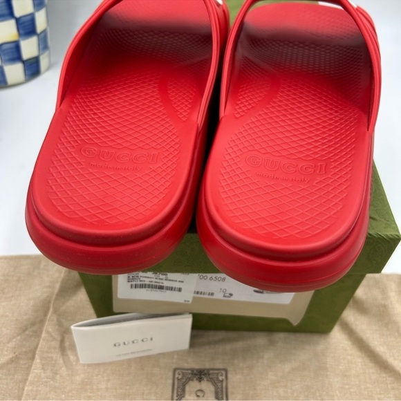 Men’s Gucci interlocking G rubber pool slide size 10 made in Italy main image 8